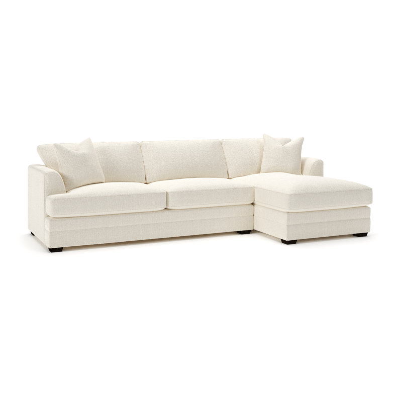 Canapé modulaire à méridienne 2 pièces Edan, Orienté à droite, Tissu performance bouclé Davis Pearl