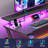 39"W Gaming Desk With Monitor Stand & Cpu Stand,Computer Desk With Power Outlet & RGB LED Lights,Home Office Desk With Cup Holder & Headphone Hook-1193052216-1193052221