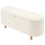 Rangement blanc moderne avec revêtement et pieds en bois pour la chambre à coucher