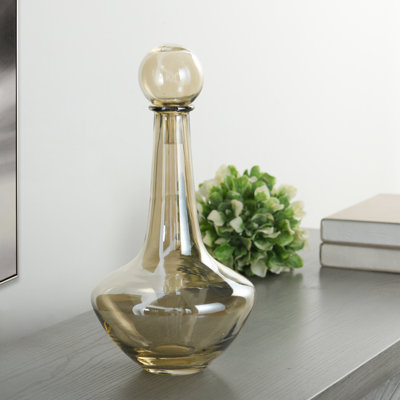 Austin Allen James - vase en verre plaqué Elisias - H 14 po - opulance ambre