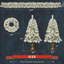 Ensemble de 4 pièces de sapin de Noël artificiel pré-éclairé