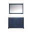 Meuble-lavabo simple bleu marine 48 po X P 22 po D, plateau en quartz blanc et Miroir-560252951