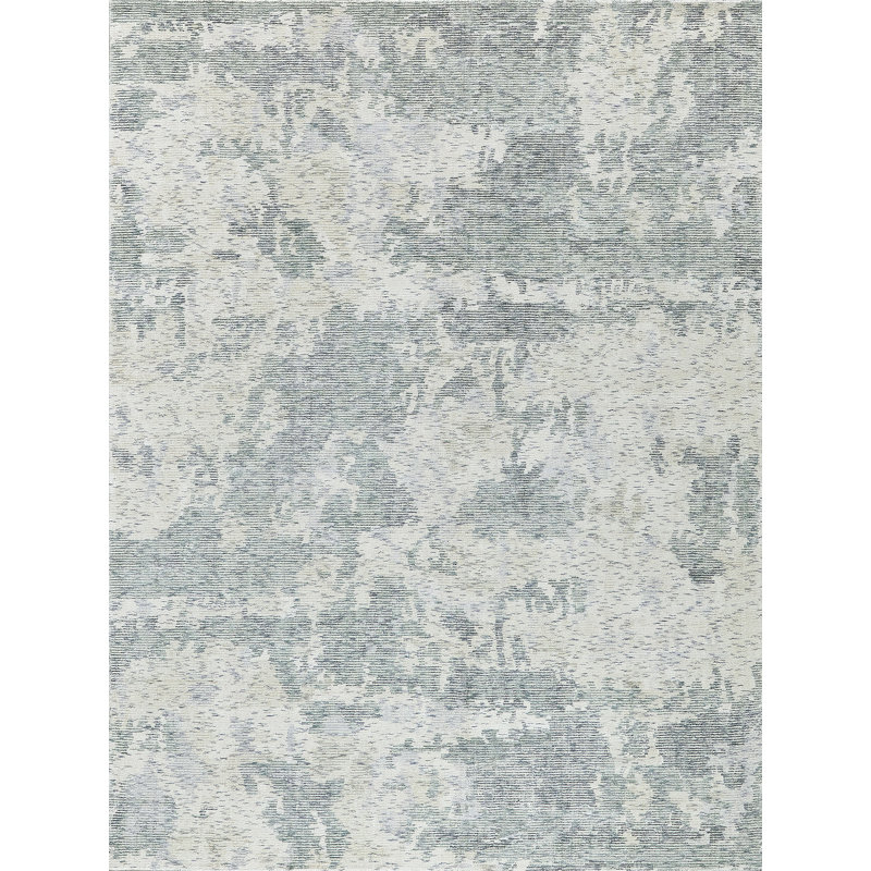 Abstract Area Rug in Green, Rectangle 14' x 18'