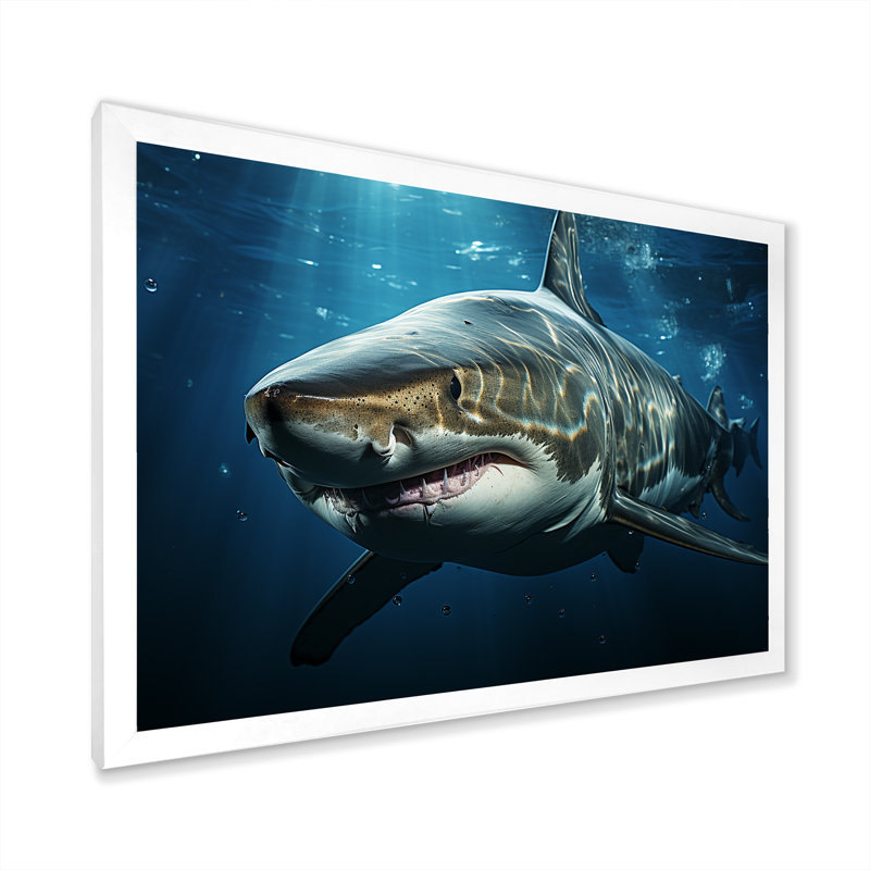 " Oceans Blue Ghost Shark Photography ", White Single Picture Framed, 24" H x 32" W x 1" D