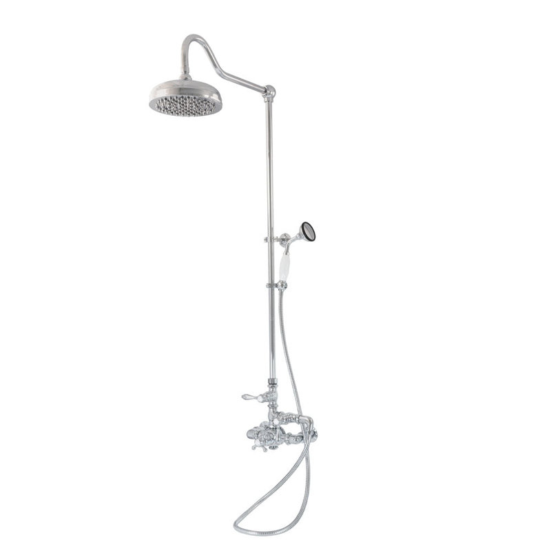 Exposed Thermostatic Shower System 52" Wall Mounted with 1.75 GPM Handshower and Lever Handles, Chrome