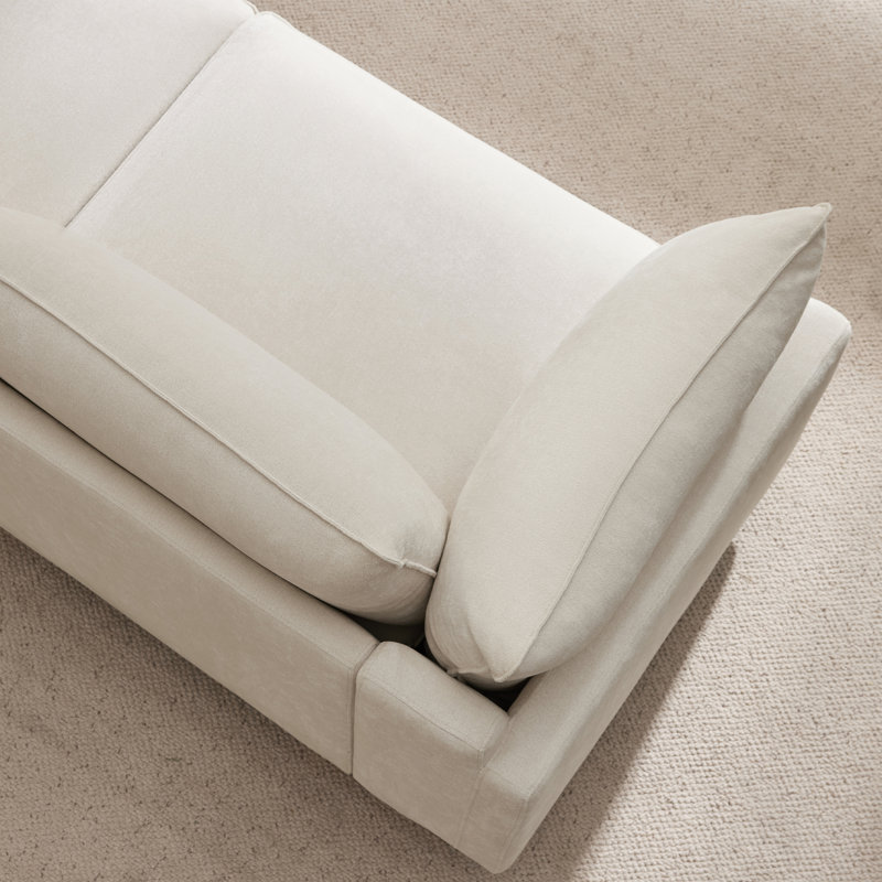 Canapé modulaire rembourré 5 pièces Solena, Polyester crème