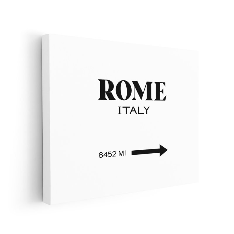 Signe de Rome, Italie, 11"H x 14"W, Canvas, Black Framed