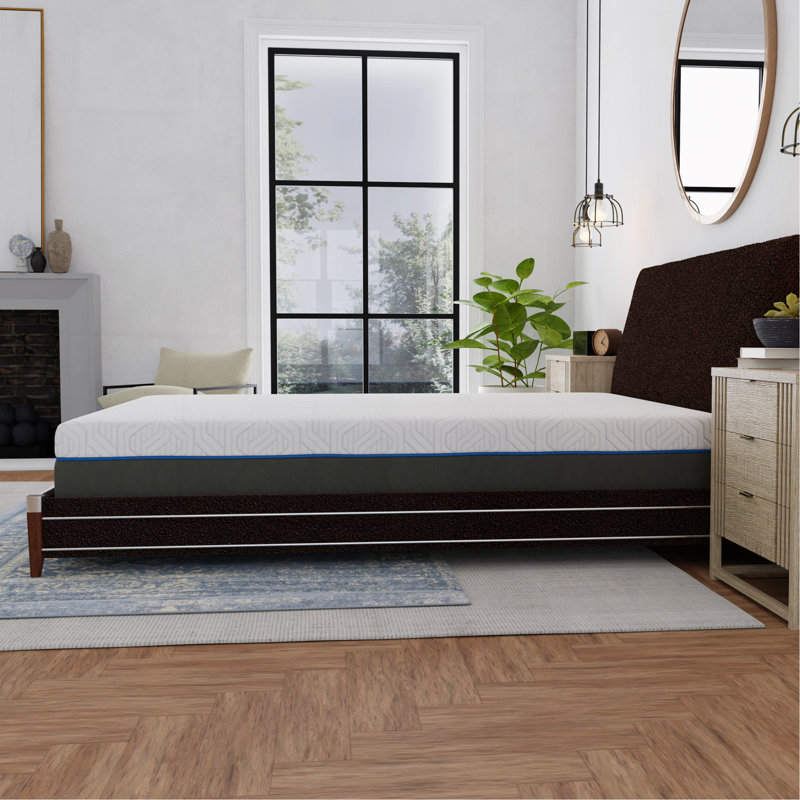 Matelas 12 po en mousse viscoélastique gélifiée ferme avec support de bord et grille d'aération, Très grand simple