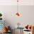 Elegant Adjustable Chandelier, Metal Body, 7.9 x 5.9 inches Base Plate | Height: 8.7 to 45.7 inches | Ø7.9 inches | 1 x E27 Socket, Max 40W | Stylish Orange Finish, Perfect for Living Room & Dining Areas, Easy Installation-2012793625-2012793624