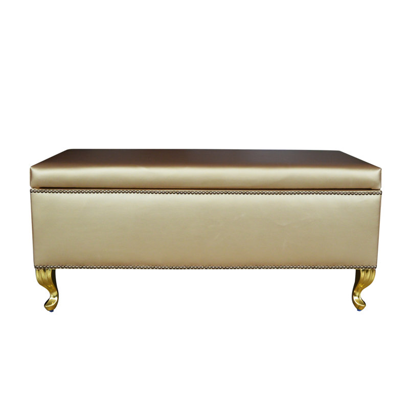 Baroque Faux Leather Upholstered Storage Bench