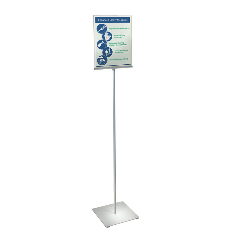 Clear Acrylic 11" x 14" Double-Sided Floor Sign Holder with Metal Base