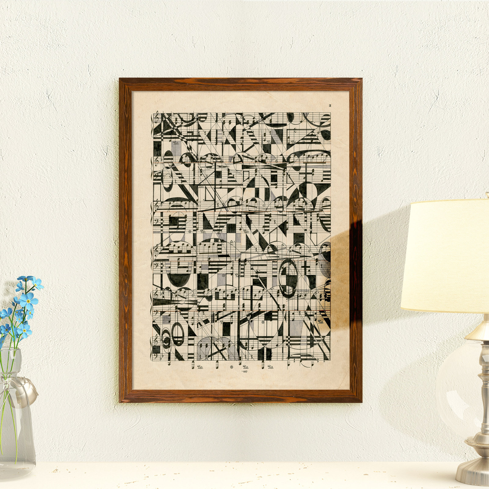 Graphic Notes Painting by Paul Cezanne, 38" H x 28" W x 1.25" D, Maple Framed Canvas