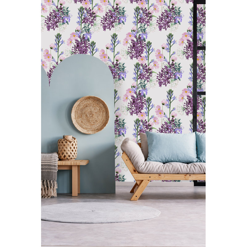 Floral Tile, Vinyl, 18.75" W x 25" L