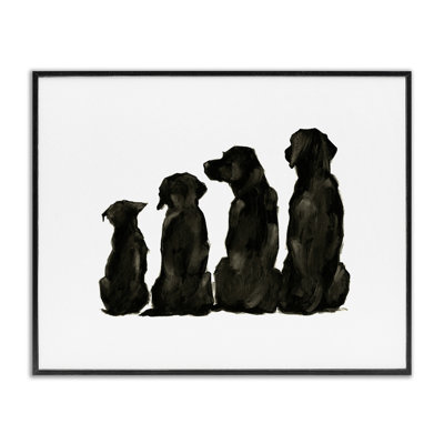 «Family Pet Silhouette Design», petits grands chiens, conception minimaliste par Ethan Harper - Peinture
