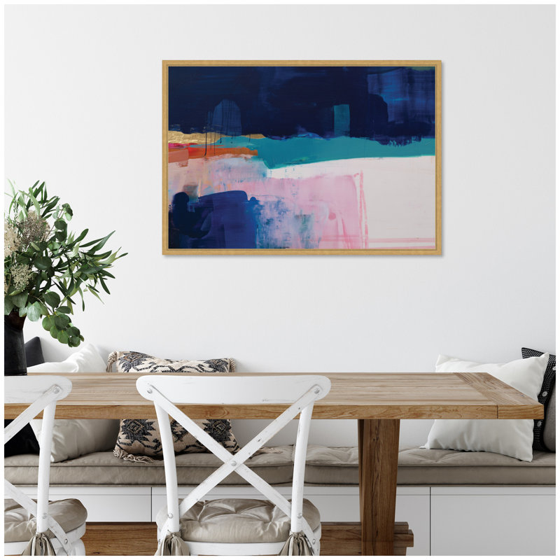 Reproduction d'art sur toile encadrée «Blue Current No. 1» par Amy Lighthall