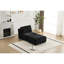 Pet - Chaise longue simple en mousse viscoélastique compressée avec tissu en velours côtelé pour le salon, sans assemblage, mobile, rembourrage élevé, combinaison personnalisable, noir