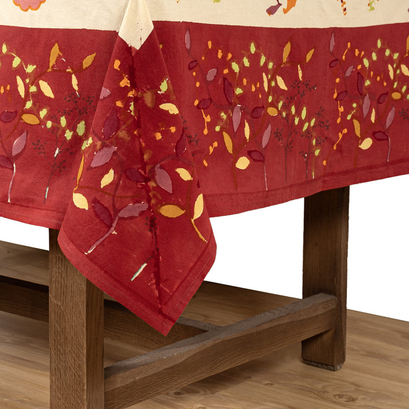 Treetop Handmade Floral Tablecloth, 71" W x 142" L, Multi
