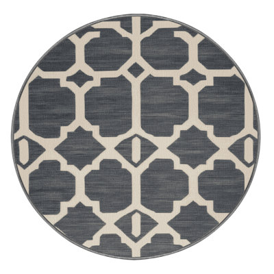 Machine Washable Trellis Grey Area Rug