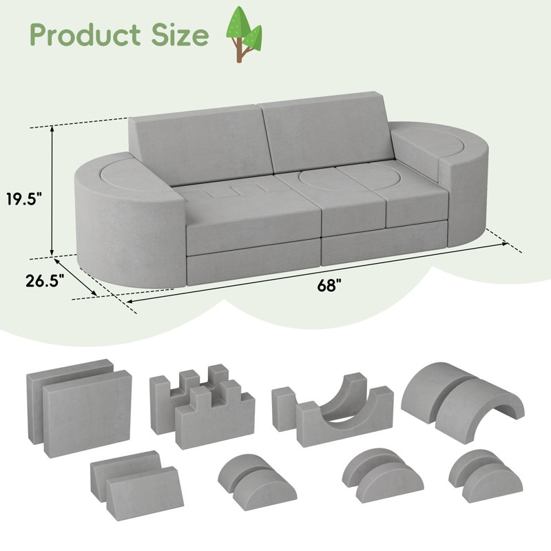 Canapé modulaire pour enfants, 14 pièces