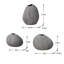 Pebble Grove Textured Grey Ceramic Bud Vase Set of 3 with Silver Rim
