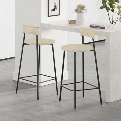 Ensemble de tabourets de bar en papier avec dossier