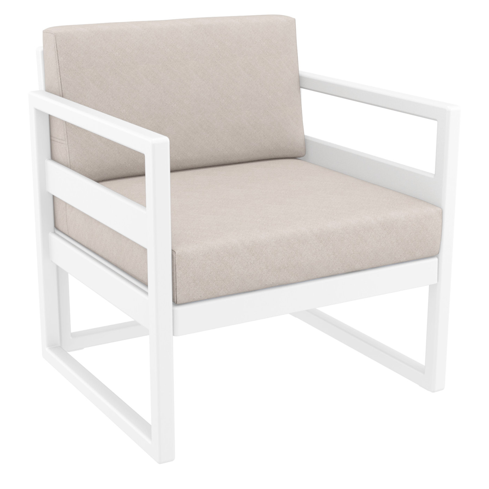 Kalani 2 - Person Patio Conversation Set with Sunbrella® Cushions, White, Canvas Flax Sunbrella® Canvas
