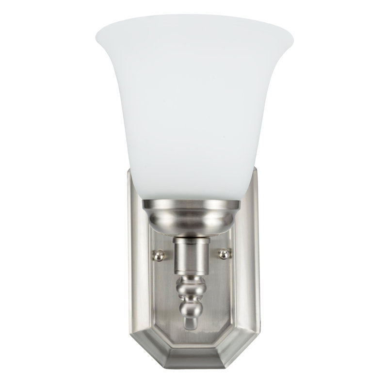 Applique pour salle de bain 1 lumières, Nickel satiné