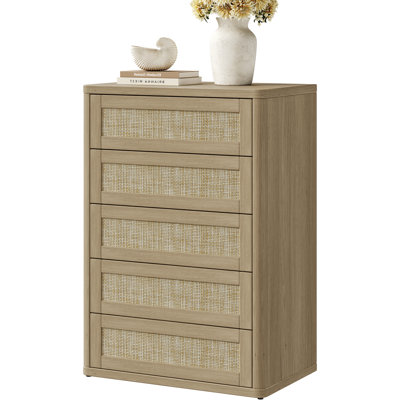 Commode 5 tiroirs Boho-Rattan