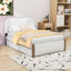 Upholstered Platform Bed with Twin Trundle and Headboard-1021067099