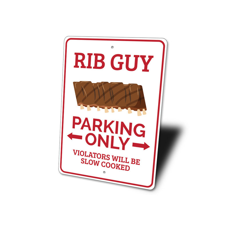 Enseigne en aluminium Rib Guy, H 14 po x l 10 po x P 0,04 po