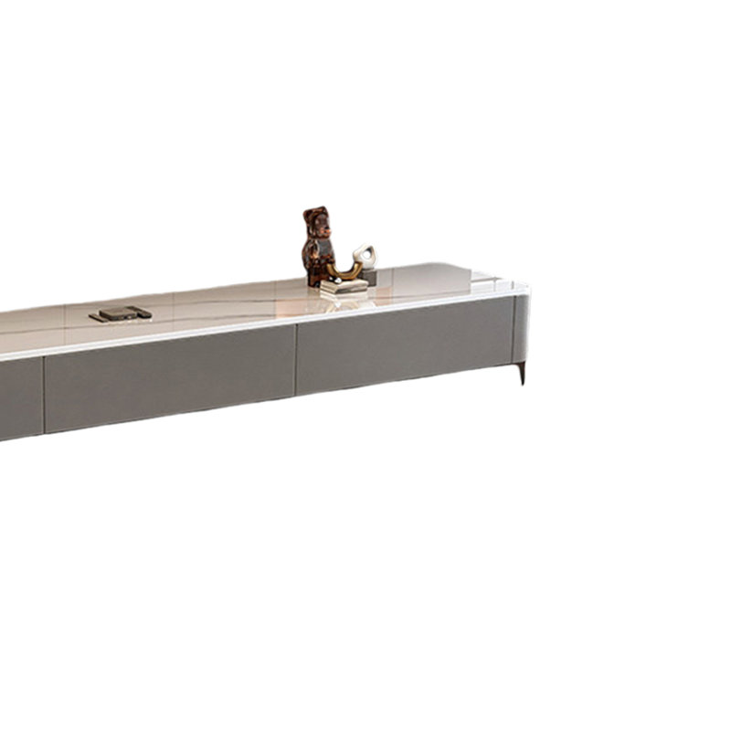 Meuble télé Modern Luxury, Blanc / Gris, 15.35"H x 70.86"L x 11.81"W