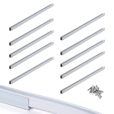Yescom 10-pack 1-ft Commercial LED Track Channel 7x10mm for Warm White Neon Rope Lights Aluminium Mounting Clips for Indoor Outdoor DIY Designs
