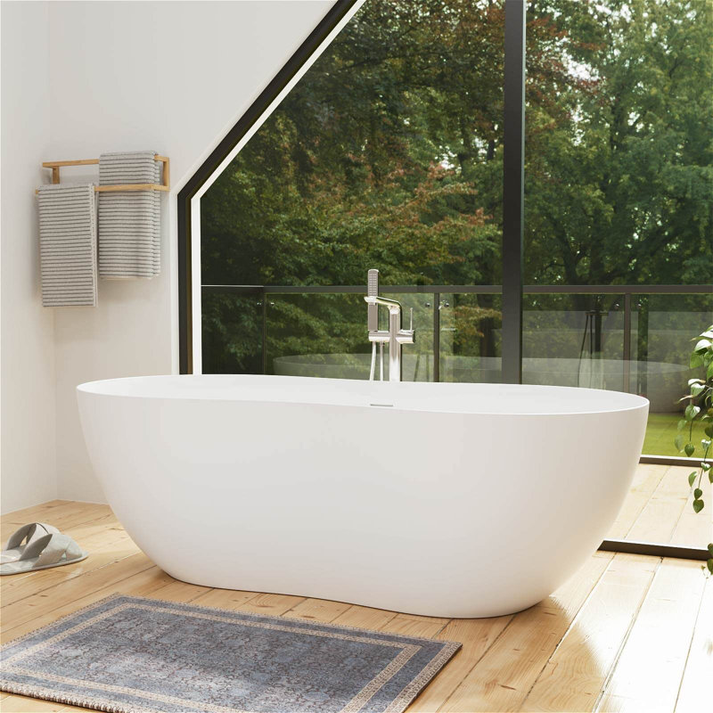 Baignoire autoportante à surface solide de 67 po L Peanut
