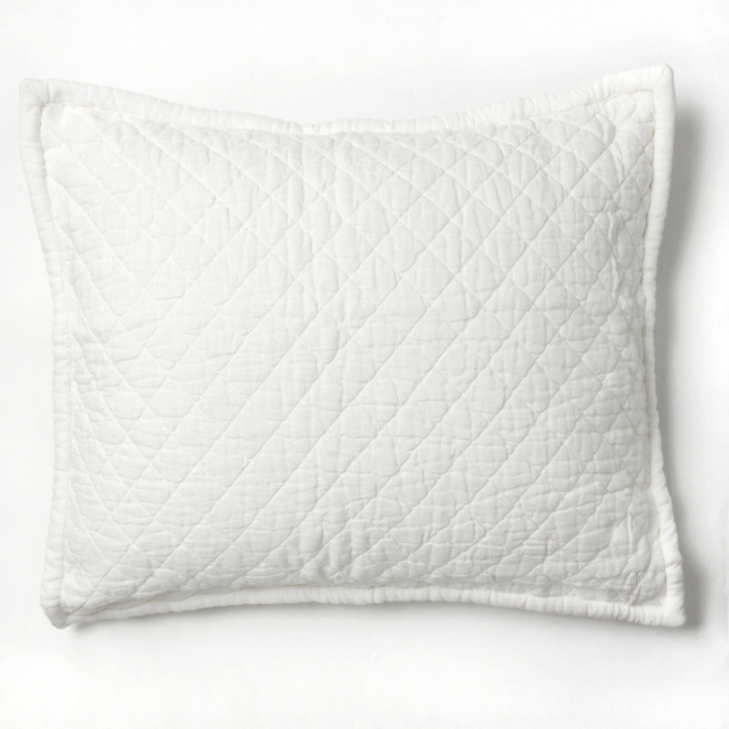 Derek Linen Blend Sham - Standard, Standard, White