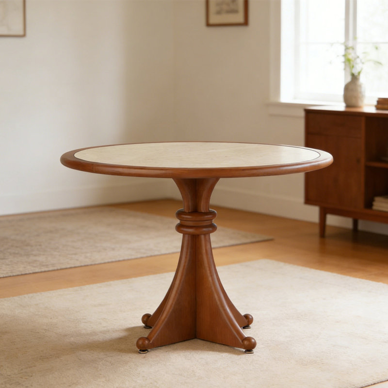 Table ronde brune multifonctionnelle brune, 29,52 po H x 39,37 po L x 39,37 po l