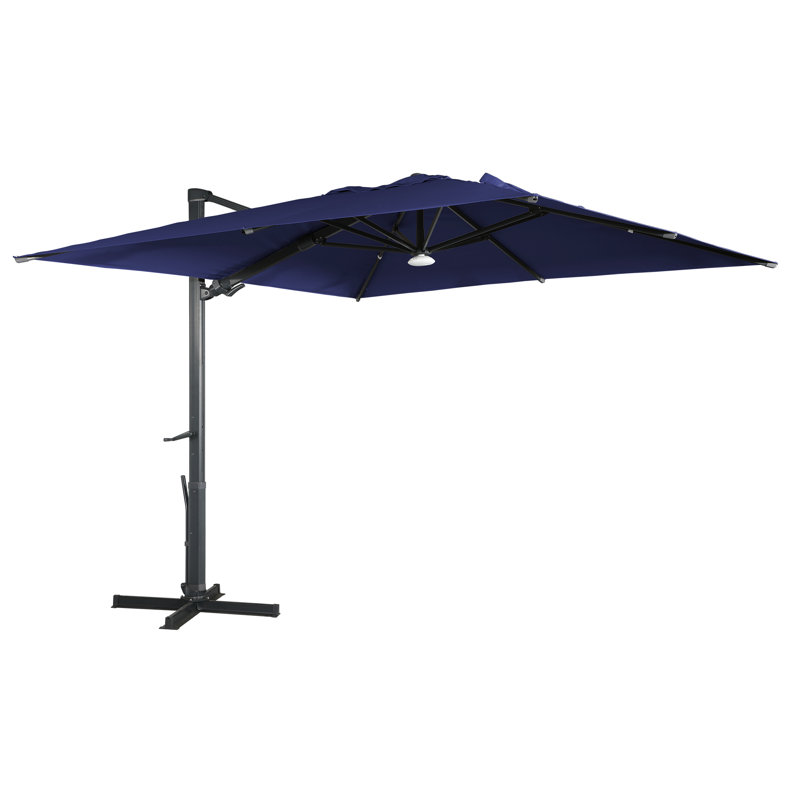 Parasol en porte-à-faux carré de 10 pi Miye, Bleu marine