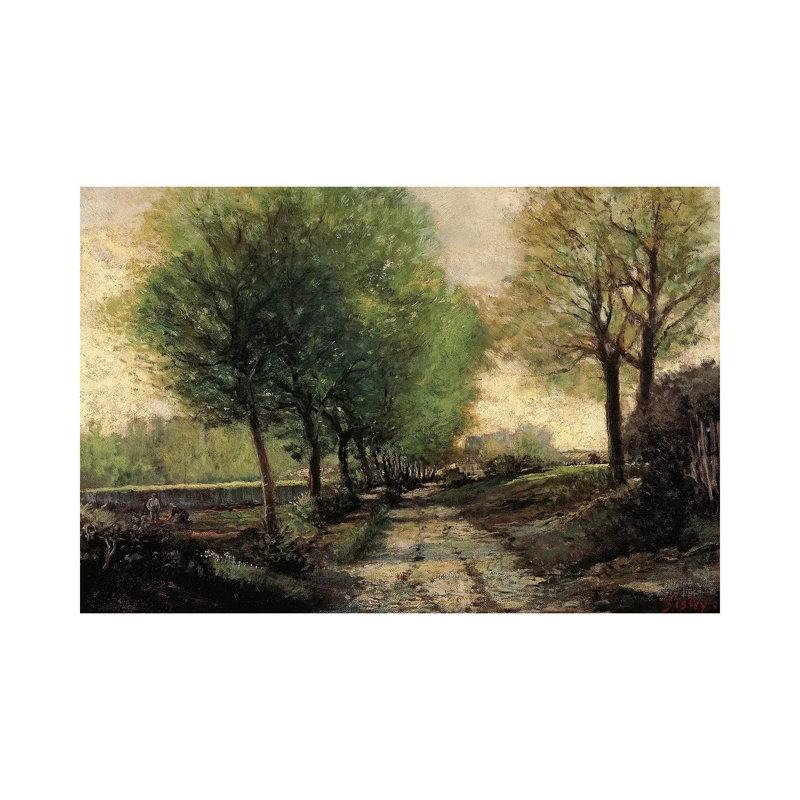Tree-lined Avenue In A Small Town, 1865-1867 by Alfred Sisley - Wrapped Canvas Painting