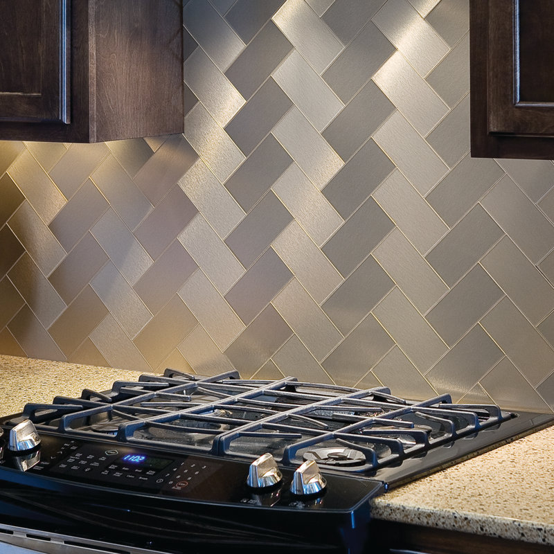 Aspect Peel and Stick 3 po x 6 po Long Tile, Champagne