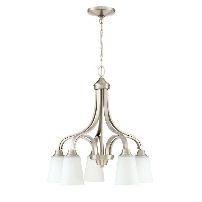 Lustre classique / traditionnel à 5 lumières Colfax, Nickel poli brossé