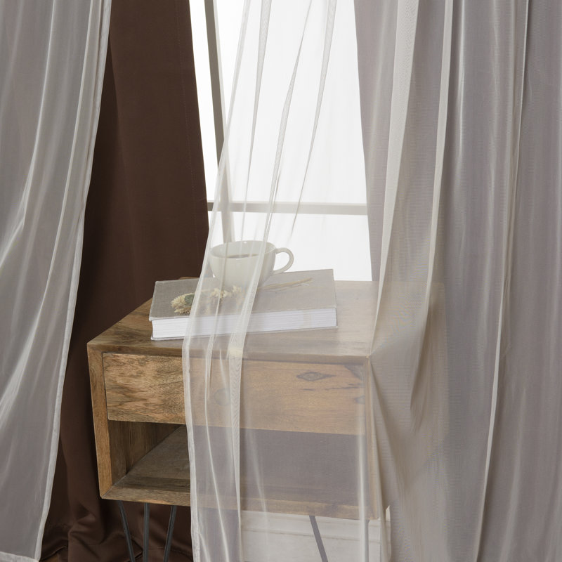 Panneau coulissant en polyester Natascha, l 52" x L 84", Chocolat