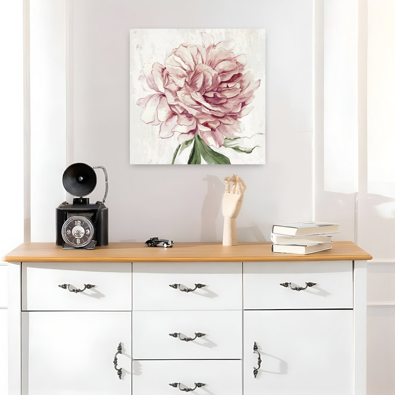 Rosé, beauté, délicat, élégant, pivoine romantique, art naturel, H 18 po x l 18 po