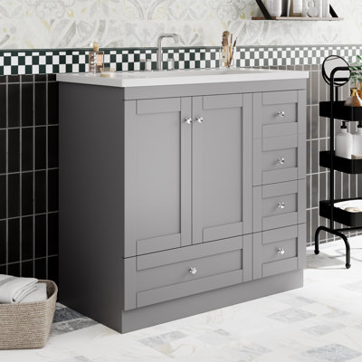 Ensemble de meuble-lavabo simple 36 po avec plateau en résine