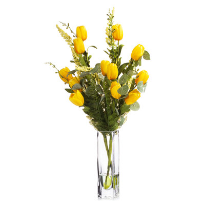 Silk Tulip Arrangement in Vase