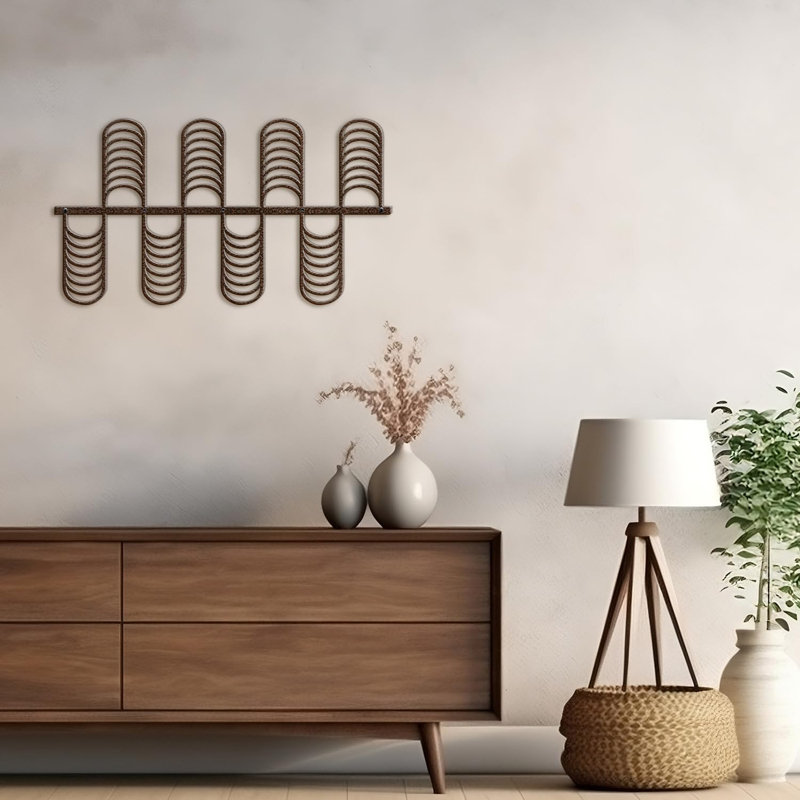 Décoration murale en métal, H 12 po x l 24 po x P 0,05 po, Bronze