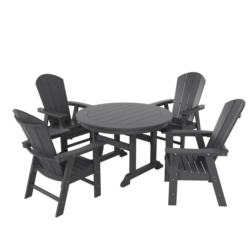 Laguna 4 - Person Patio Dining Set with Round Table, Gray