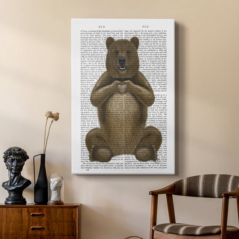 Ours et cœur à la main - galerie Cavas sur mesure, H 18 po x l 12 po
