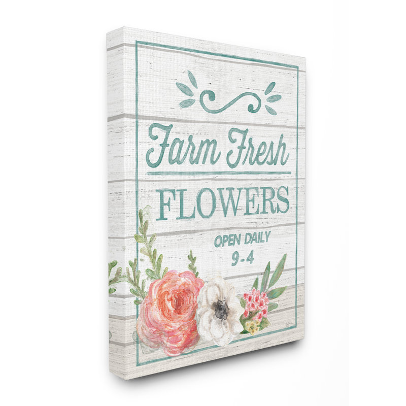 « farm freshed fleurs rustique », impression, Toile tendue, H 30 po x l 40 po x P 1,5 po