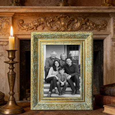 Cadre photo classique 3 pièces 5 "x 7" doré antique pour présentation de photo