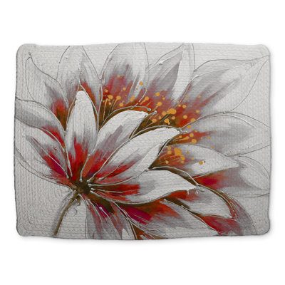 Red Flower Braided Polyester Placemat - Contemporary Decor