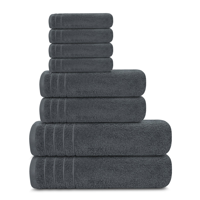 100% Cotton Midweight Mulit-Size Set, Dark Grey